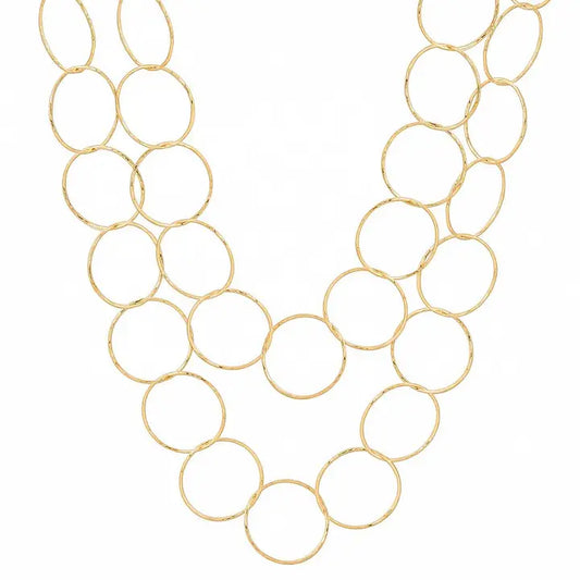 Diamond Cut Large Circle Necklace