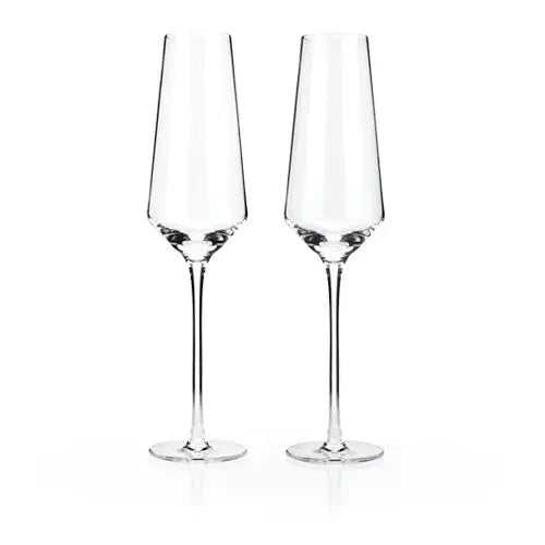 Angled Crystal Champagne Flute