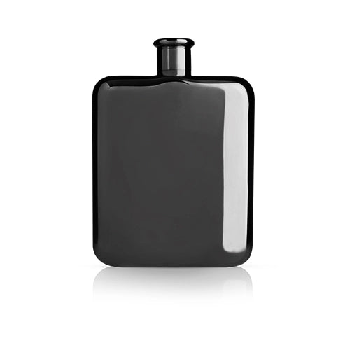 Polished Black Gunmetal-Plated Flask