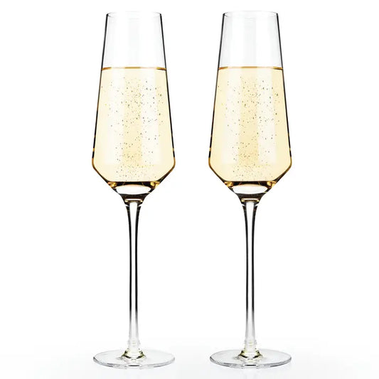 Angled Crystal Champagne Flute