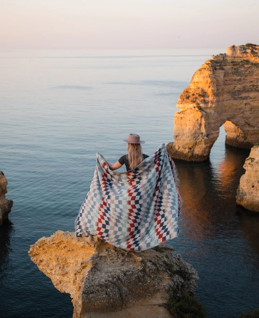 Checkered Oceanside Throw Blanket