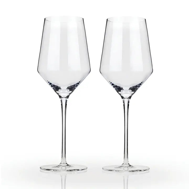 Angled Crystal Chardonay Glasses