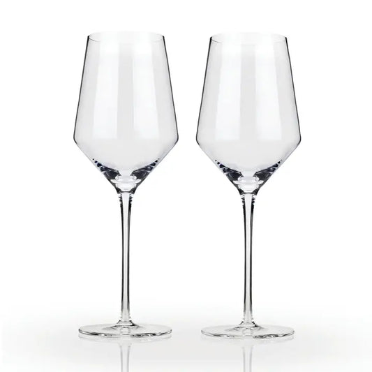 Angled Crystal Chardonay Glasses