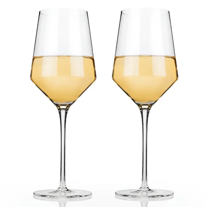 Angled Crystal Chardonay Glasses