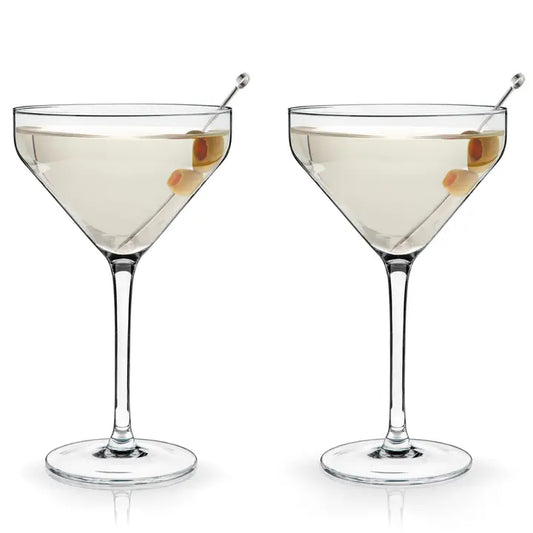 Stemmed Angle Crystal Martini Glass