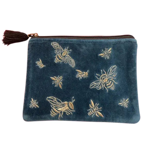 Bees Velvet Pouch