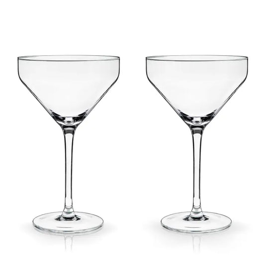 Stemmed Angle Crystal Martini Glass