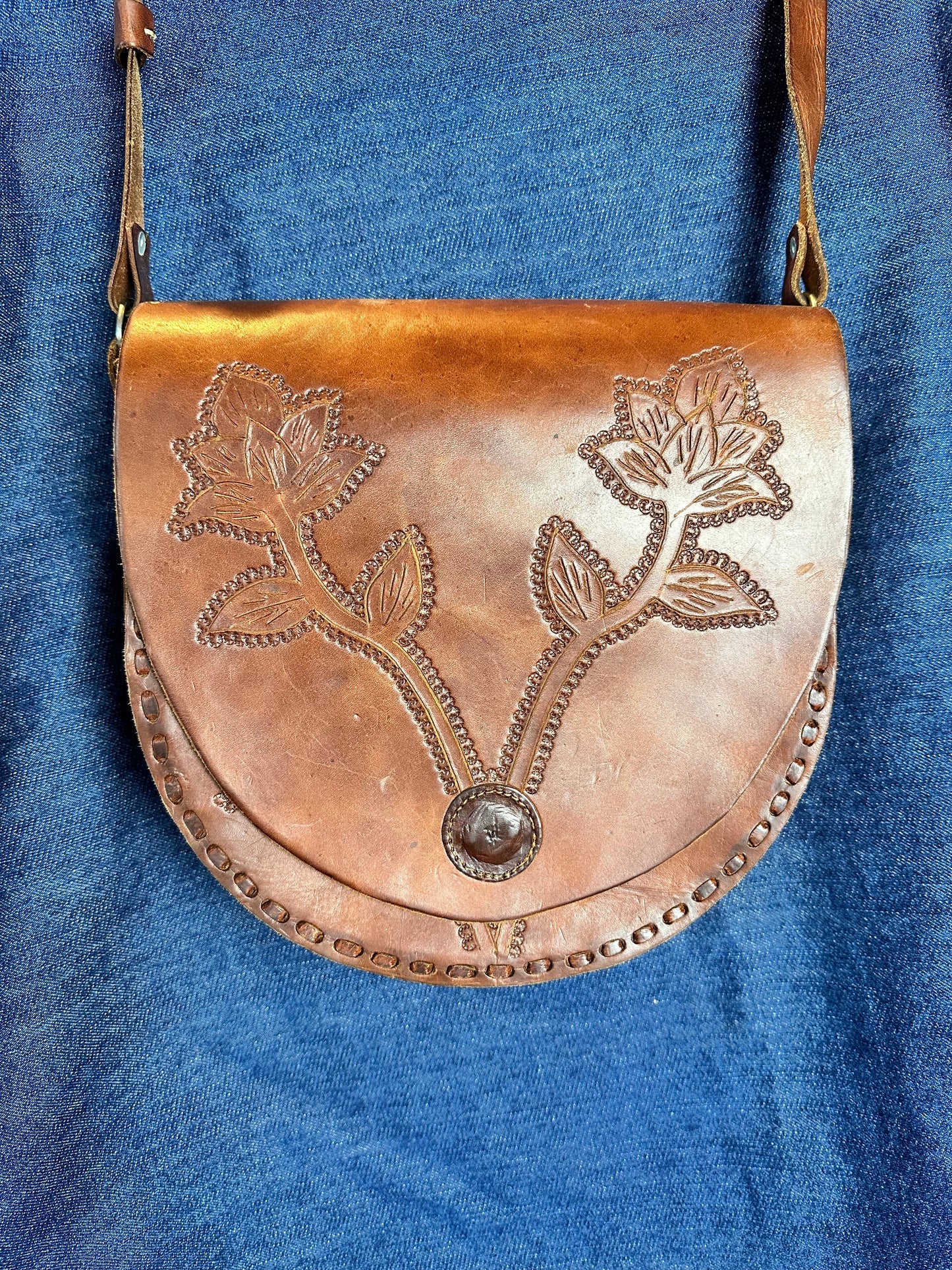 Tooled Leather Bag - Small