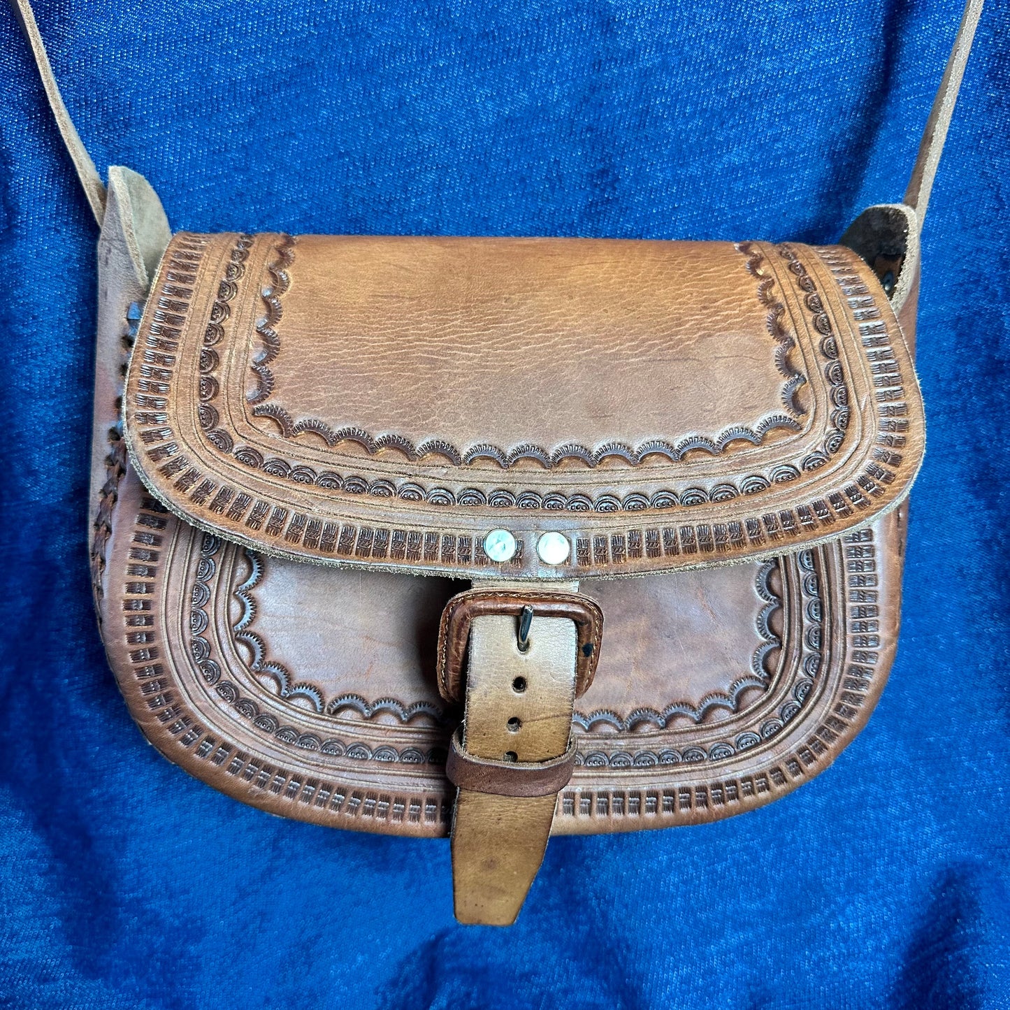 Tooled Leather Bag - Medium