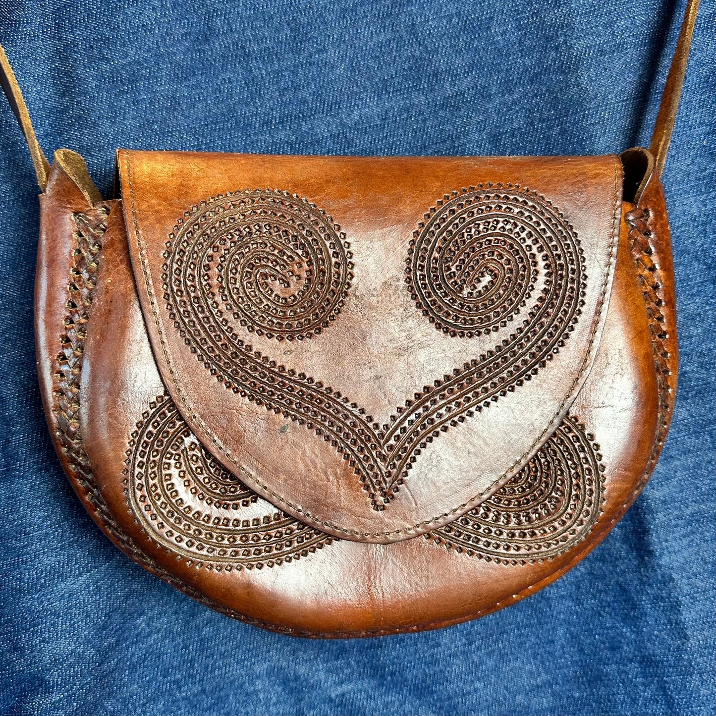 Tooled Leather Bag - Medium