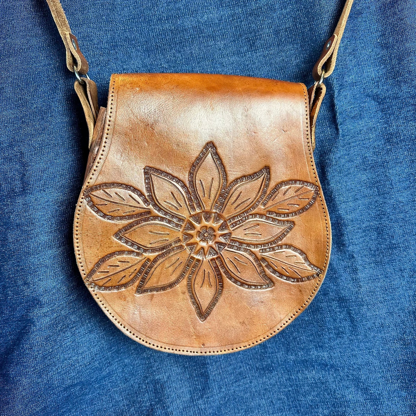 Tooled Leather Bag - Small