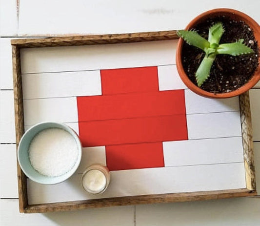 Swiss Cross Wood Tray