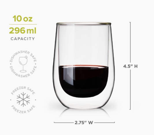 Insulated Stemless Wine Glass