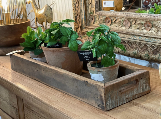 Vintage Long Wooden Tray