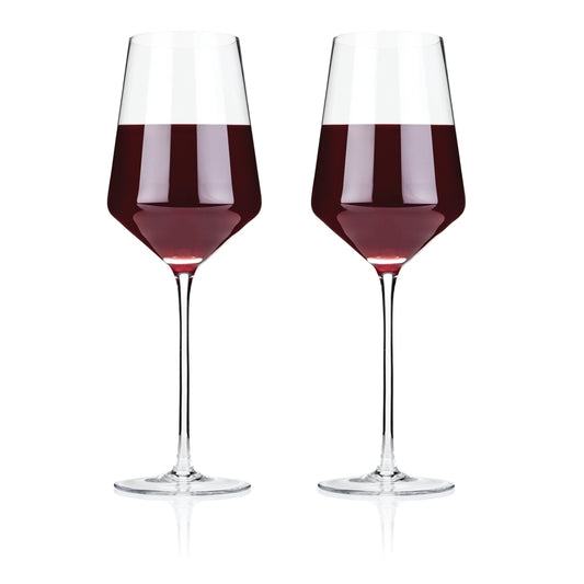 Stemmed Angled Crystal Bordeaux Glass